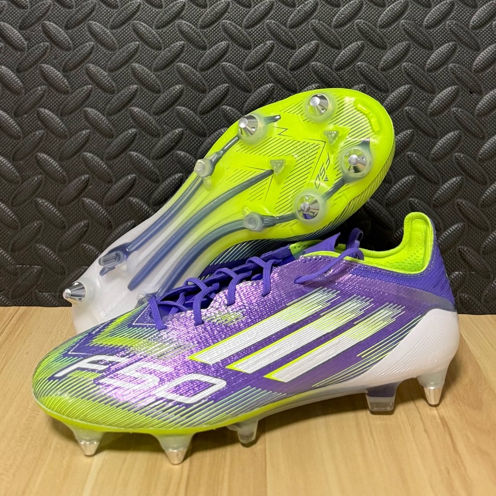 adidas F50 Elite SG Soccer Cleats Purple Green JH7633 Mens Size 5.5 Women Sz 6.5
